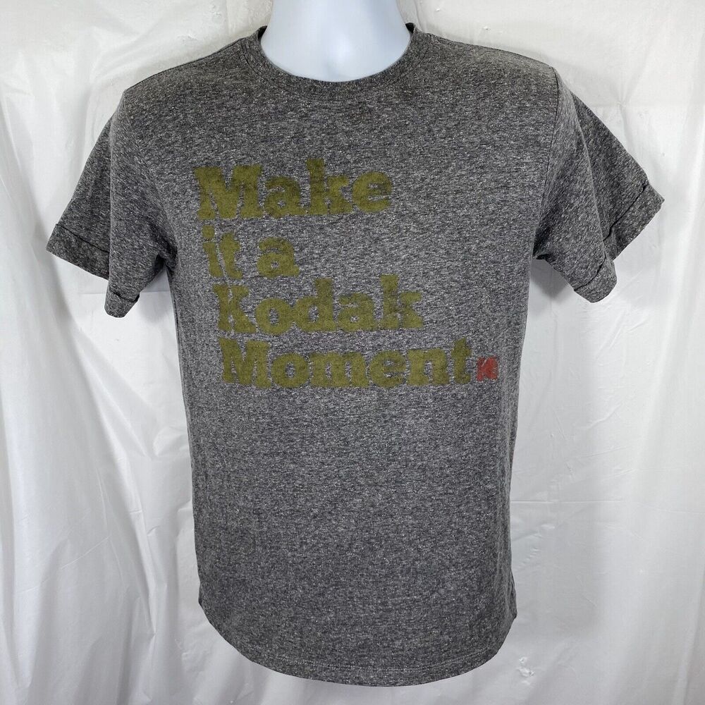 Kodak Cameras Men's Small Gray & Gold Kodak Moment Short Sleeve Graphic T Shirt